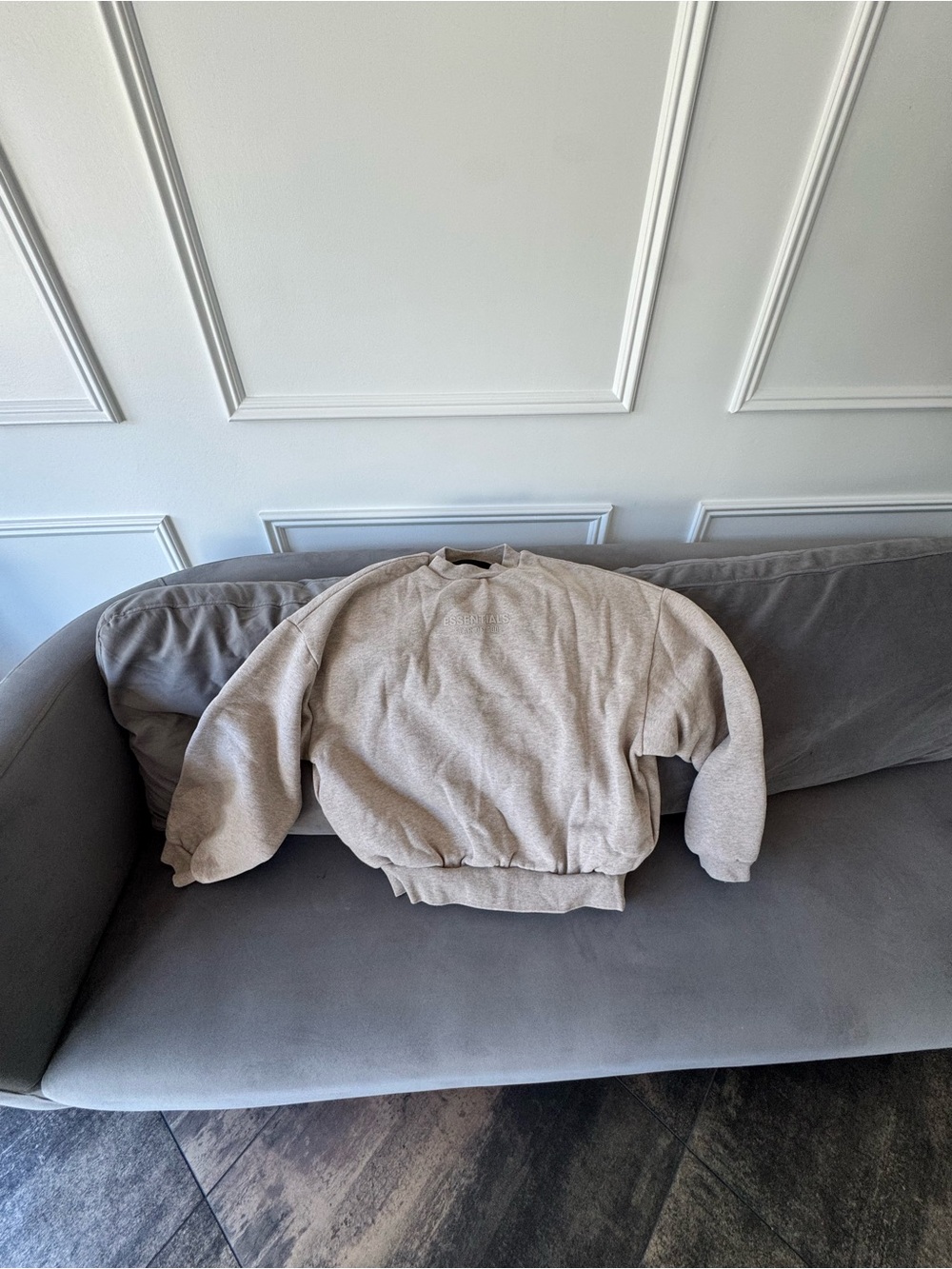 Essentials Women's Light Beige Crewneck Sweatshirt